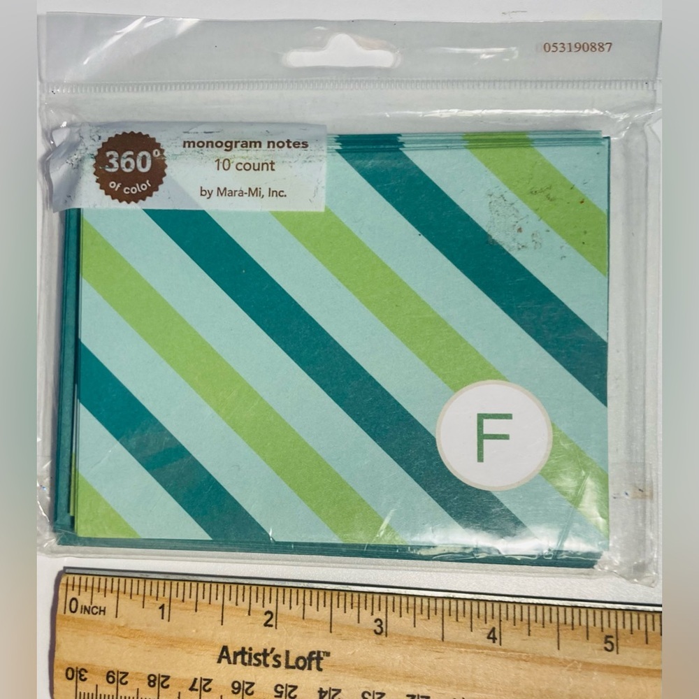 5 for $10: Monogrammed Cards 4” x 5” Letter “F” Notes and Envelopes - 10 Count
